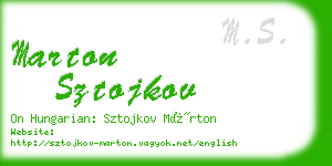 marton sztojkov business card